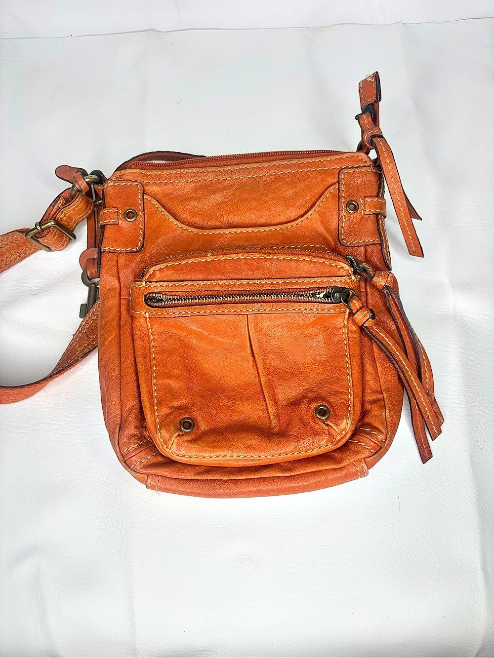 Fossil Leather Crossbody Bag in Brown